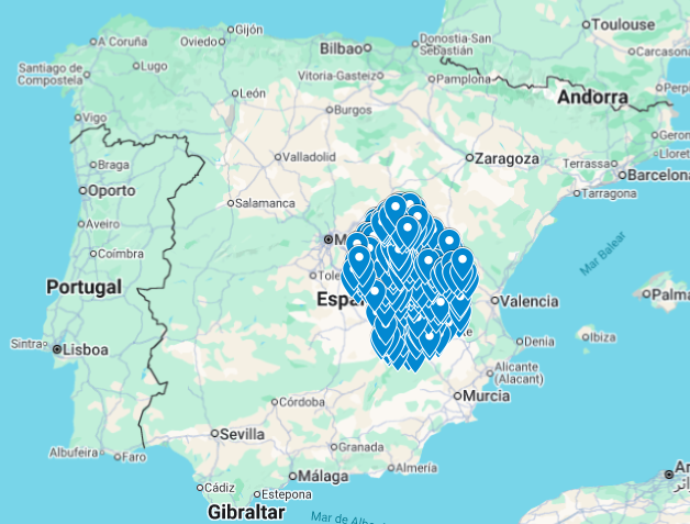 Mapa ubicaciones del servicio